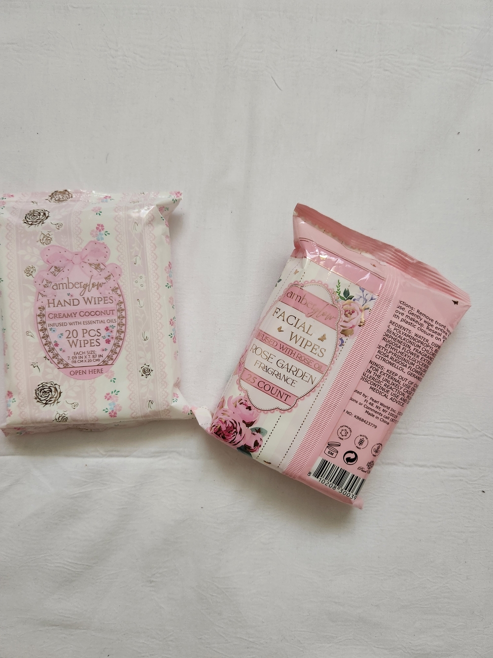 Rose Garden Facial & Hand Wipes - Pink Pack